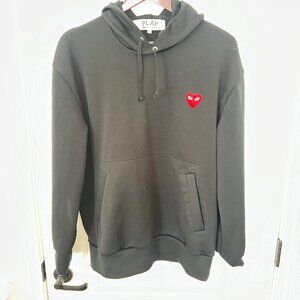 $399 Authentic PLAY COMME des GARCONS Made in JAPAN Men's Black Hoodie Sz.XL